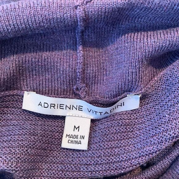 Adrienne Vittadini Large Purple Tunic Cowl Neck Sweater Medium - Picture 2 of 3